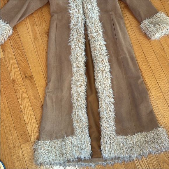 Free People Vintage Misdemeanor Penny Lane Long Leather Fur Coat - Picture 3 of 13